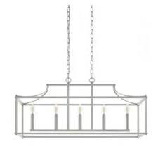 New Home Decorators Crestview 34" 5Light Brushed Nickel Linear Modern Chandelier