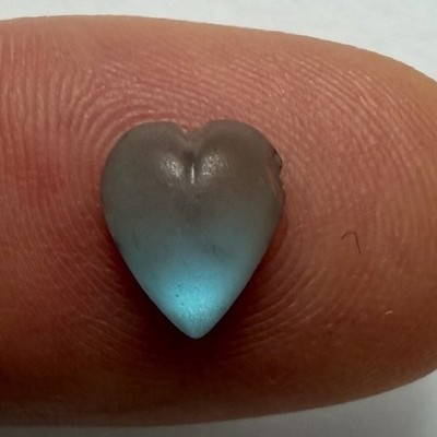 1 Vintage Saphiret Heart Cabochon Saphirine AS IS Foiled Glass C6-115-SAPH143-B