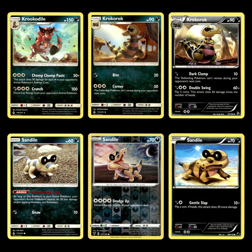 6x Krookodile Lot 116 Sun Moon Unbroken Bonds Pokemon Cards Collection Set TCG