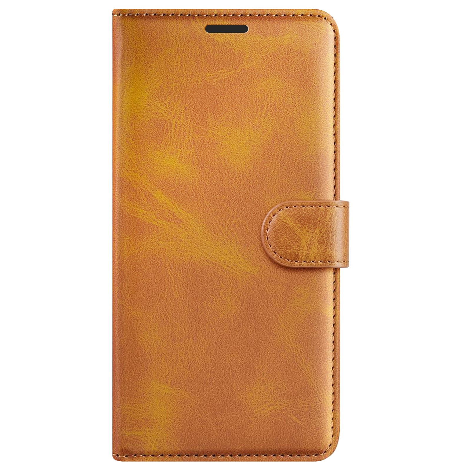 Étui portefeuille iPhone 16 Zanaé Columbia en cuir camel avec support
