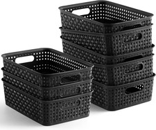  8 Pack  Plastic Storage Baskets, Small Pantry Organization and Storage Bins,
