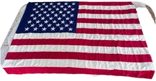 American Flag USA Made Military Surplus Flag W/ Tassel Rope 4'4" x 5' 6"