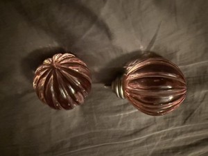 Pottery Barn Kids Round PINK Mercury Glass Curtain Rod Finials Set of 2