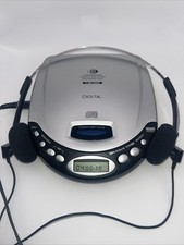 Durabrand 2004 CD-50 Silver Portable CD Player  GE Headphones-Tested and Works
