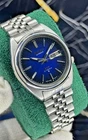 Vintage Seiko 5 Mens Automatic Sky Blue Dial 7009 Day/Date