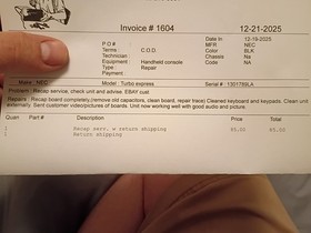 Turbo Express Handheld NEC Turbografx-16 - Stock, RECAPPED, RESTORED w/RECIEPT!