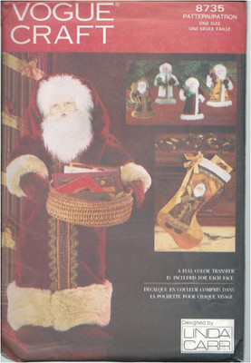 Vogue Crafts 8735 Father Christmas Doll One Size Vintage Sewing Pattern