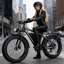 26" Fat Tire 1500W Electric Mountain Bike for Adult 31MPH 50Miles Cruiser E-bike