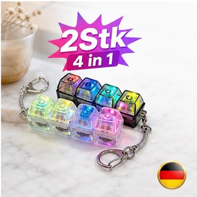 2 Stück Fidget Clicker 4 Tasten Tastatur Schlüsselanhänger Stressabbau Spielzeug