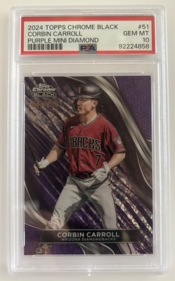 2024 Topps Chrome Black - Corbin Carroll #51 Purple Mini-Diamond Refractor /150