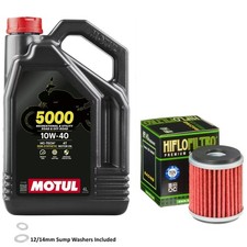 MT125 MT-125 ABS Oil and Filter Kit Motul 5000 10w40 4L Yamaha 2016 Inc Washer