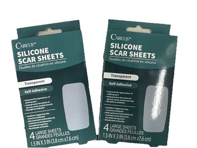 2x Careus Silicone Scar Sheets Transparent Self-Adhesive 8 Large Sheets 1.5x3in