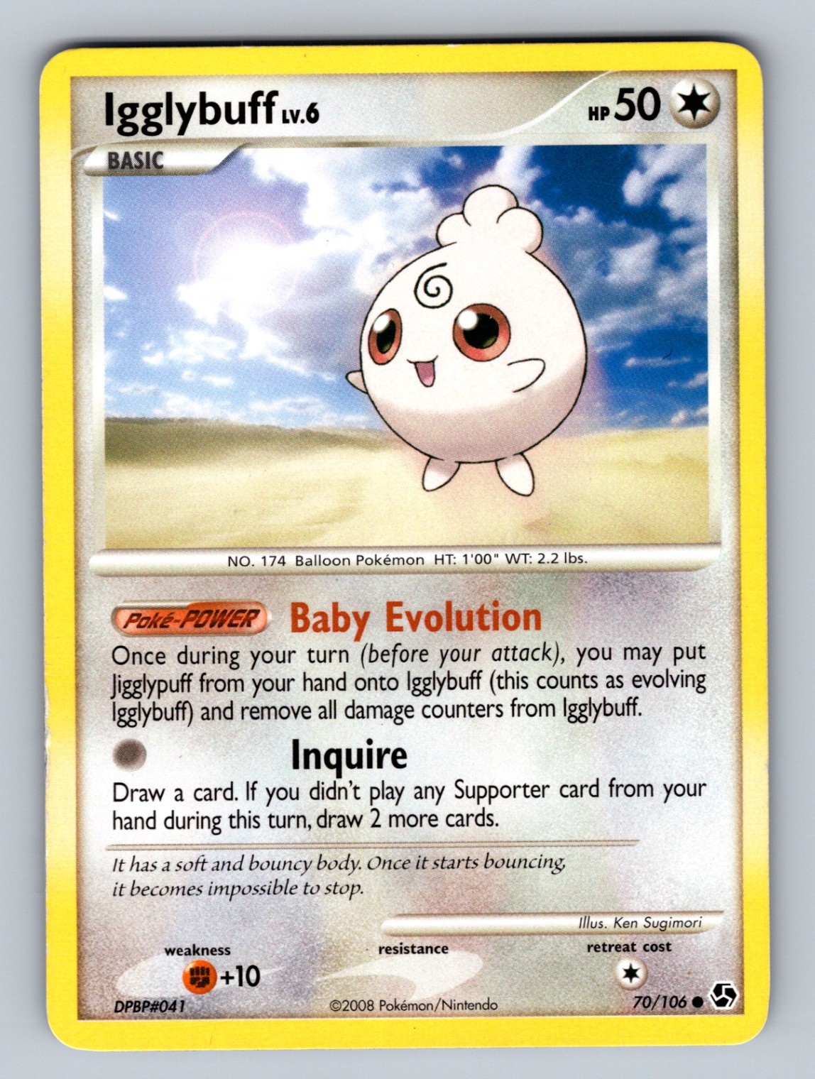 Igglybuff 70/106 Common Great Encounters LP Pokemon TCG