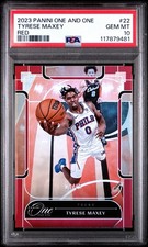 2023-24 Panini One And One - Tyrese Maxey Red /15 PSA 10 Gem Mint Color Match