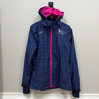 ASICS Blue Pink 2015 NYC Marathon Hooded Jacket Womens Sz XL!