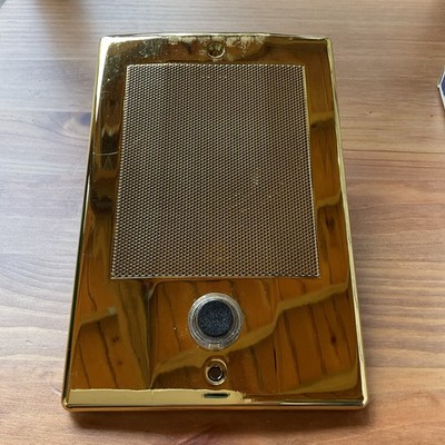 M&S BD3BN INTERCOM DOOR SPEAKER/STATION WITH BELL BUTTON, BRIGHT BRASS