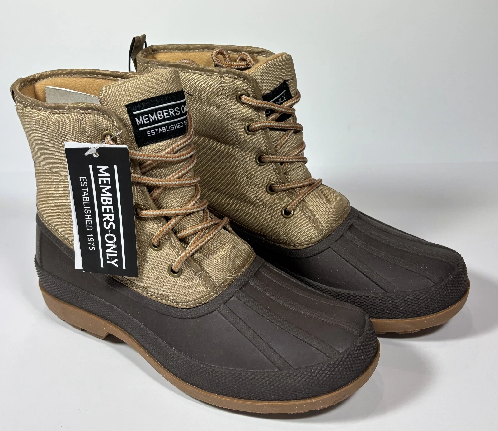 NEW Members Only Storm All-Weather Snow Duck Boots Waterproof Shell Tan Mens 8 M