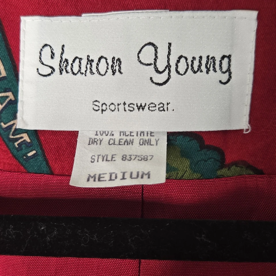 Blazer estampado fútbol americano vintage años 90 rojo día del juego universitario para mujer talla mediana Foto 3 de 4