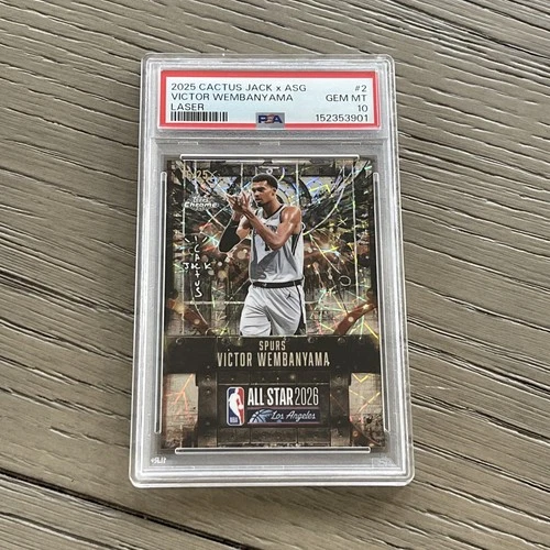 2025-2026 Topps Chrome Cactus Jack NBA VICTOR WEMBANYAMA Laser /25 #2 PSA 10