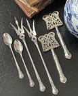 Set 6 Rare Gorham Chantilly Sterling Silver Infant Spoon Salad Fork Petit Four