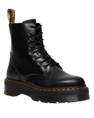 Dr. Martens Jadon Polished Smooth Unisex Black Leather Ankle Boots