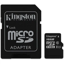 Kingston SDCG/16GB Class U3 UHS-I 90R/45W microSDHC Card + SD Adapter 