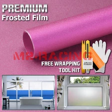 【Frosted Film】 Pink Glass Home Bathroom Window Security Privacy Sticker Sheet
