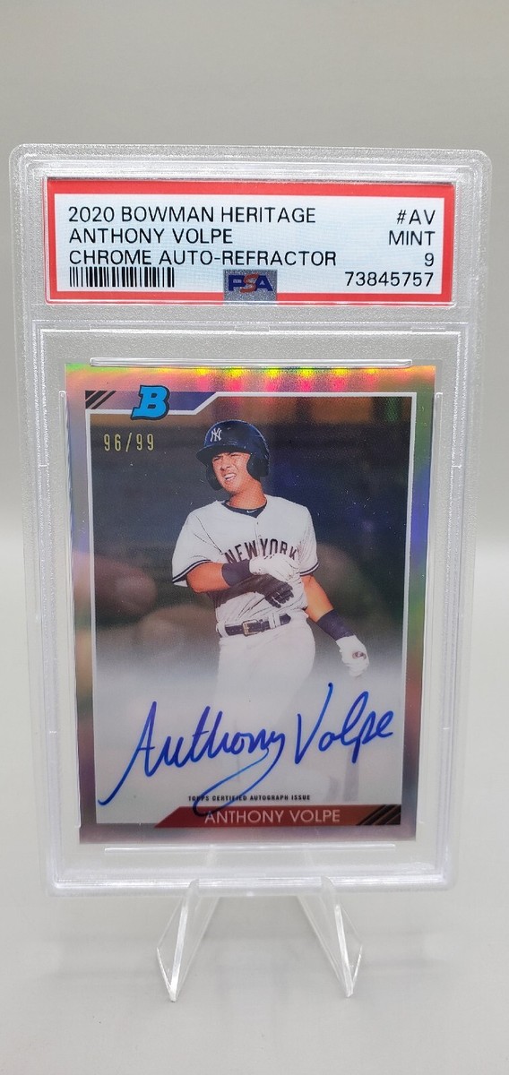 その他 2020 bowman anthony volpe auto psa10 2020 Bowman Heritage ANTHONY VOLPE Refractor Auto RC /99 PSA 9