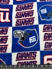 NFL New York Giants Block Print 2009 Fleece Fabric 60" wide x 34" Long