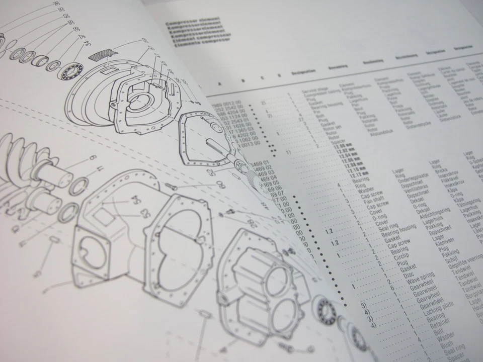 Libro manual de piezas de compresor portátil Atlas Copco XAS230 dD XAS280 dD OEM Foto 3 de 4