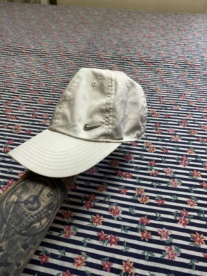 Vintage Nike Cap Swoosh Mütze Faded White One Size OSFA Distressed Dad