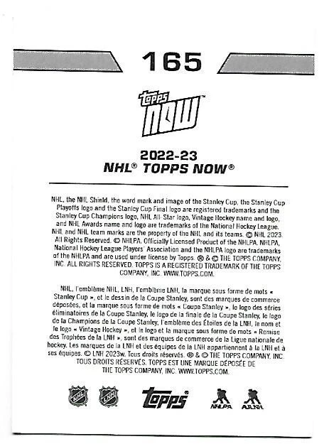 Jaxson Stauber ROOKIE 2022-23 Topps Now NHL Stickers #165 SP 1/212 Blackhawks - Image 2 of 2