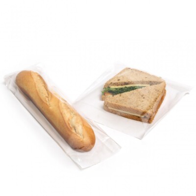 Clear Film Fronted Paper Bags - For Bakery Items, Sandwiches, Pastries (BPA Free)
