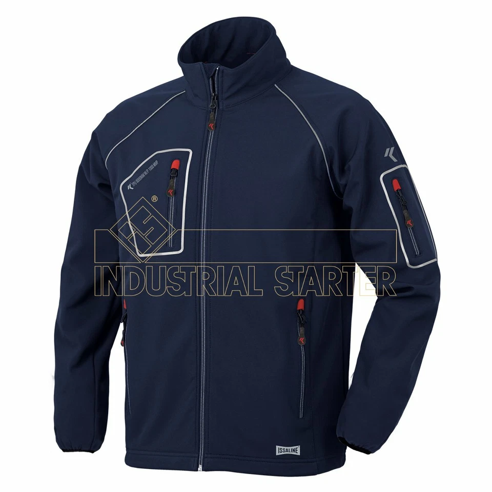 Giacca in Softshell Giubbino Impermeabile Giubbotto con Pile Interno ISSA LINE - Immagine 2 di 3
