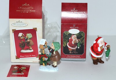 Hallmark Keepsake Ornaments, 2 each, New Christmas Friend and What Child is This