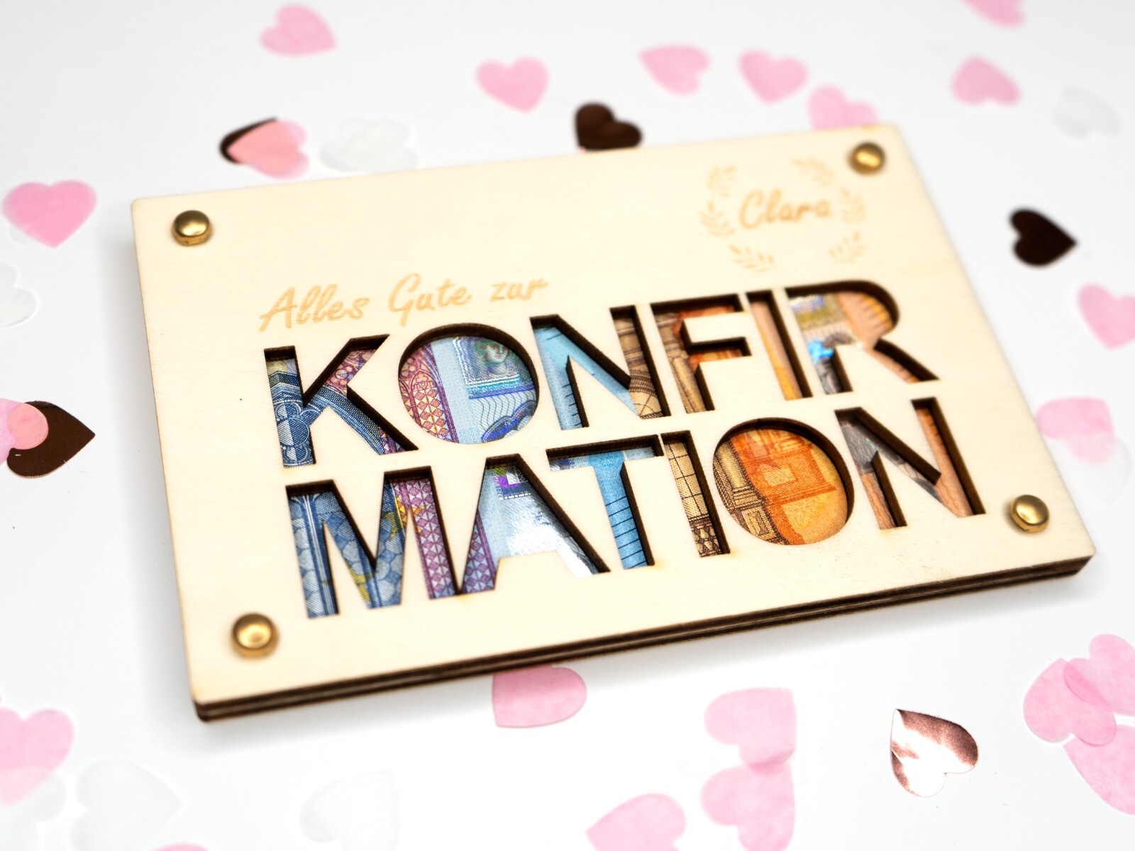 Personalisiertes Geldgeschenk zur Konfirmation Geschenk mit Namen Geschenkkarte