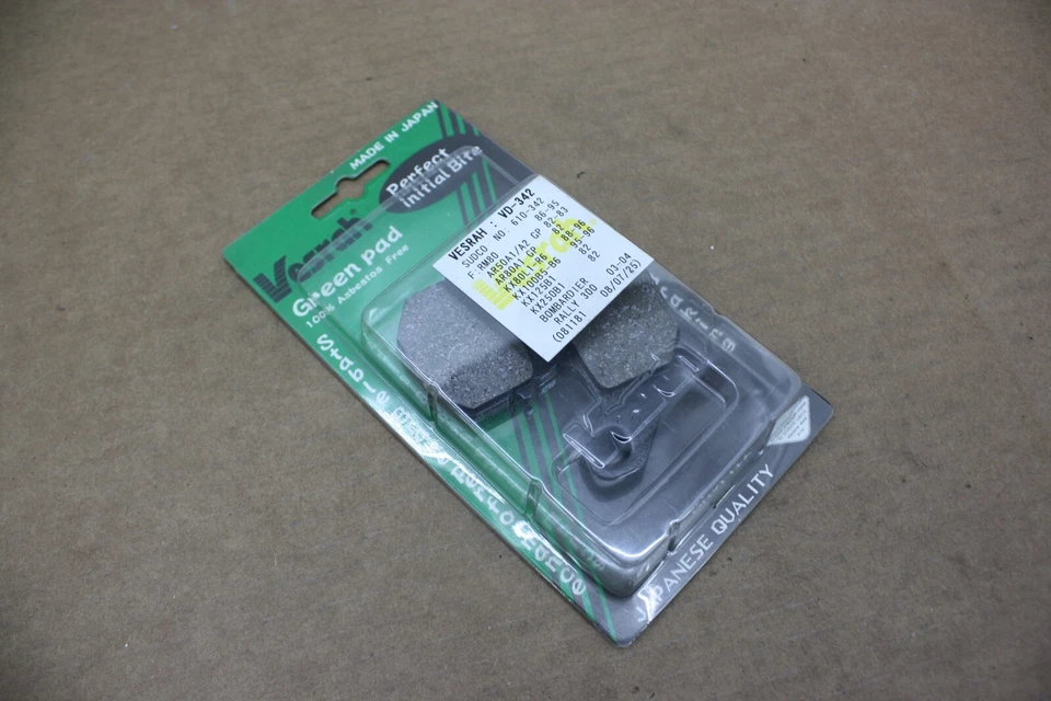 84-95 KAWASAKI KX80 & SUZUKI RM80 PASTILLAS DE FRENO DELANTERAS ORGÁNICAS CON VESRAH KEVLAR Foto 2 de 4