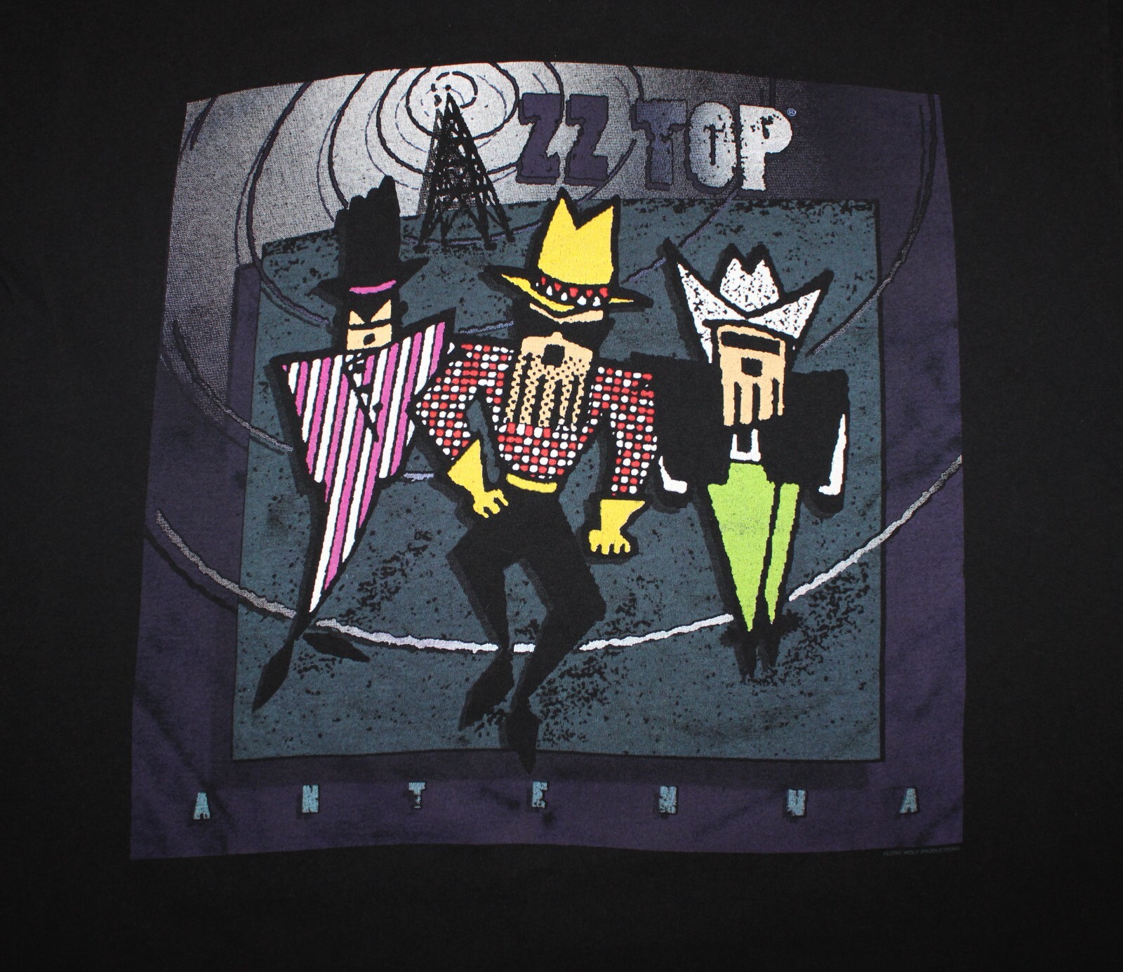 ZZ Top 1994 vintage tee black 90s Antenna World Tour … Gem