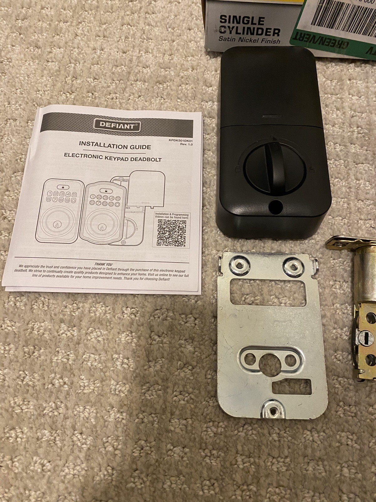 Defiant Single Cylinder Electronic Keypad Deadbolt Satin Nickel Open Box eBay