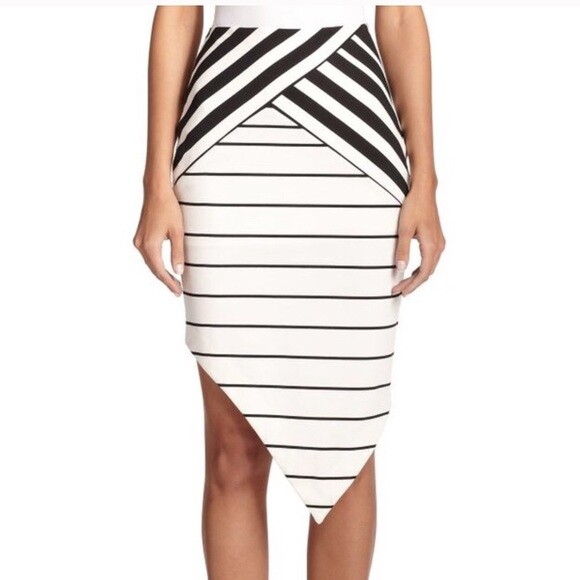 Bec & Bridge Skirts | Nwt Bec & Bridge Asymmetrical Black & White Skirt | Color: Black/White | Size: 8 | Avocadorable3's Closet
