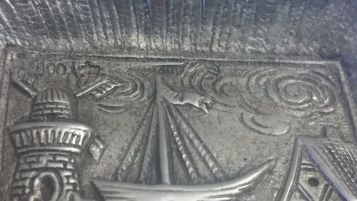 Set of 5 Interesting 800 Silver Germany Antique Ashtray - Picture 3 of 6