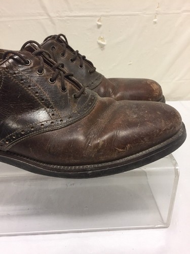 VTG Johnston & Murphy Brown Leather Dress Shoes Mens Sz 11.5 M DISTRESSED - Picture 3 of 11