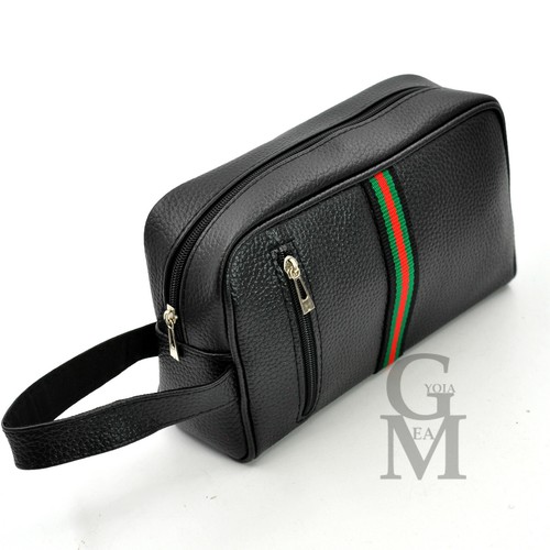 Pochette originale GM MODA strisce verdi uomo borsa mano pelle nero sport uomo - Imagen 12 de 22