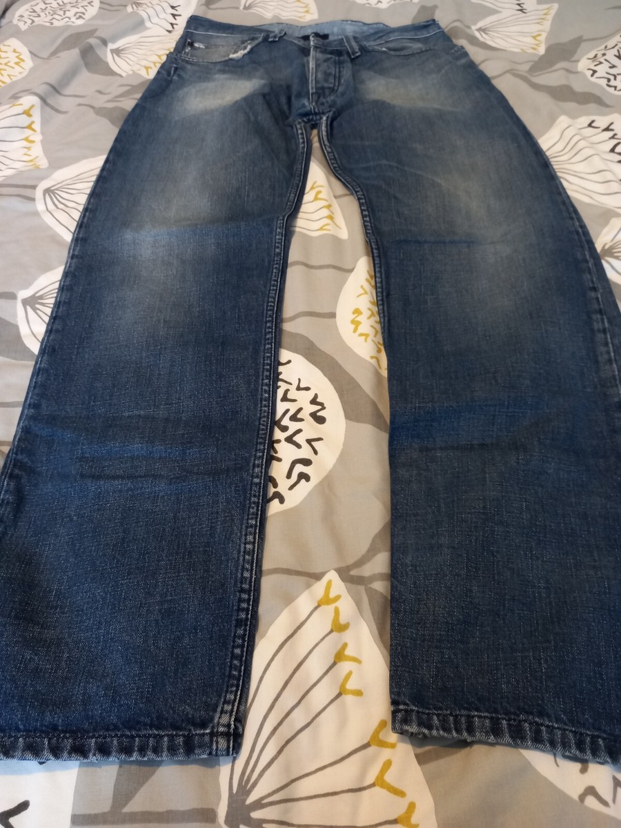BLUE BLOOD JEANS sz34 SKATE/VINTAGE/2000's/BAGGY/LOOSE/CINCH