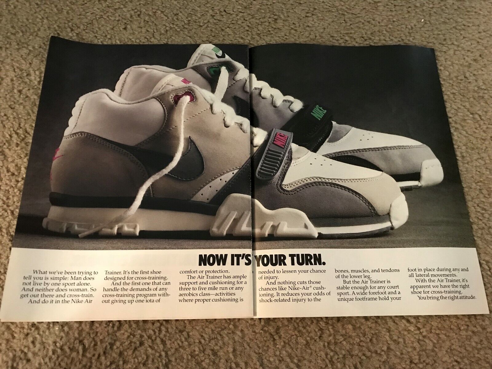 Treinta flojo soplo Vintage 1987 NIKE AIR TRAINER Poster Print Ad Brochure 1980s HOWIE LONG  RARE | eBay