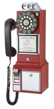 Crosley CR56-RE 1950's Payphone with Push Button Technology Red