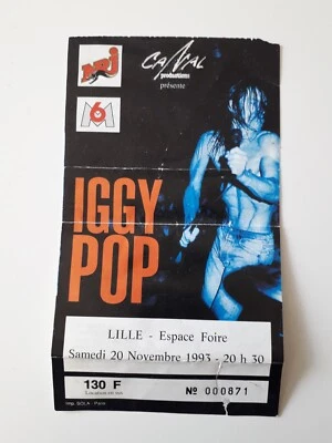 Billet de concert Lille 20 novembre 1993 IGGY POP - Photo 1/2