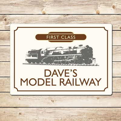Personalised Model Railway Sign, Steam Train Gift For Dad
