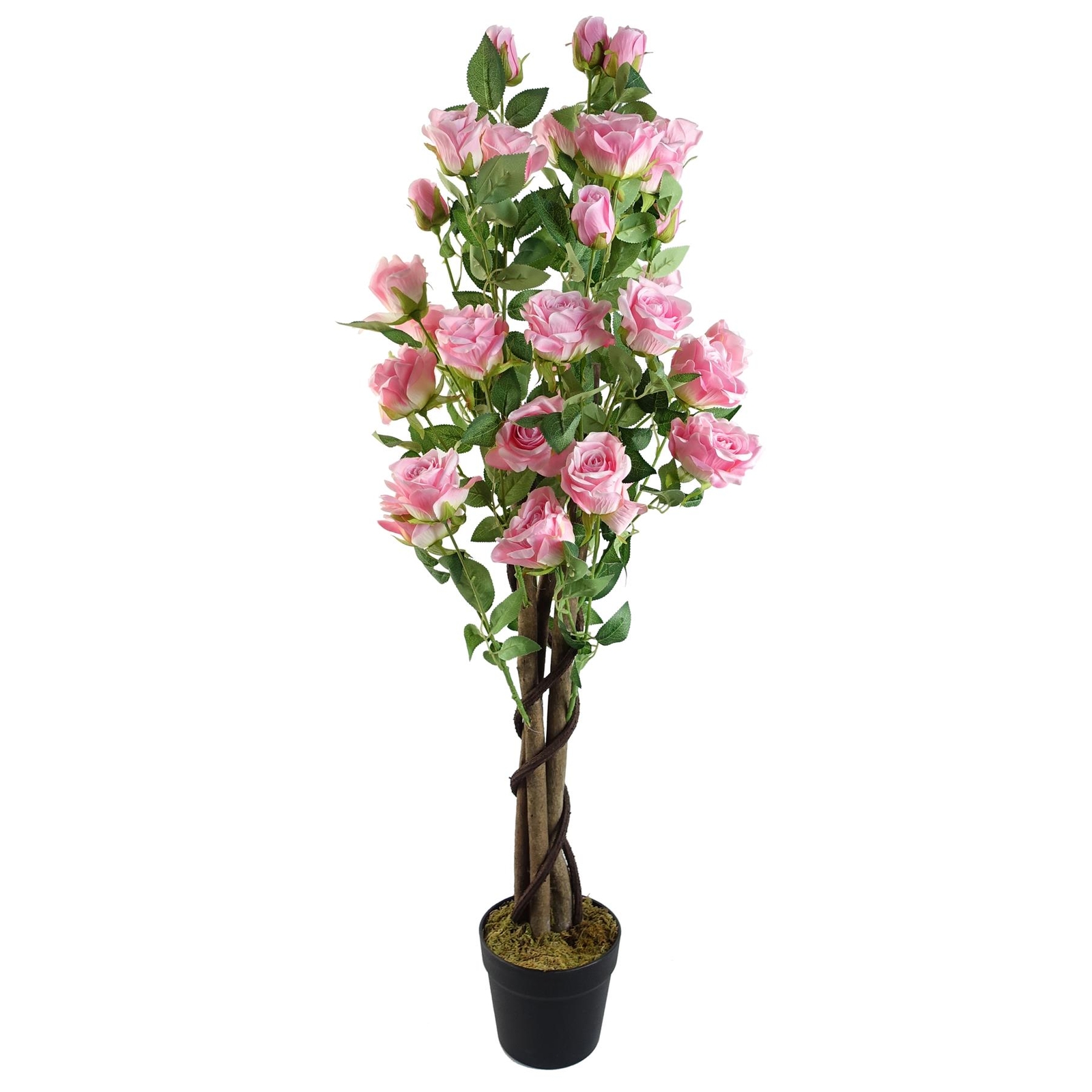 Artificial Pink Rose Tree 105cm Flowering Blossom