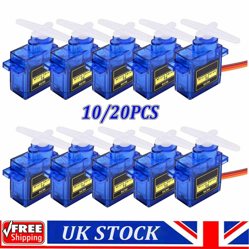 10/20 x SG90 Gear 9g Micro Servo For RC Motor Airplane Helicopter Car Boat Robot